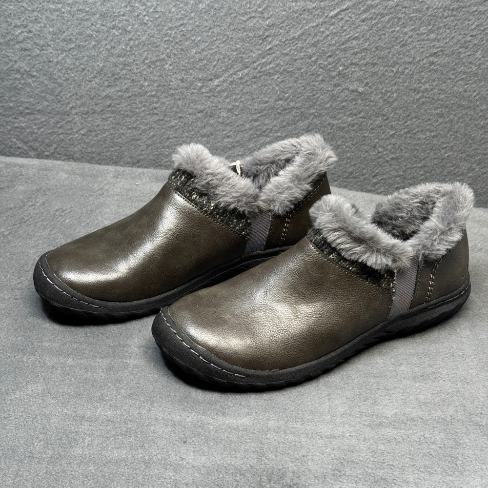 JBU Jambu Jade Faux Fur Lined Clogs Metallic Bronze Memory‎ Foam 6.5M